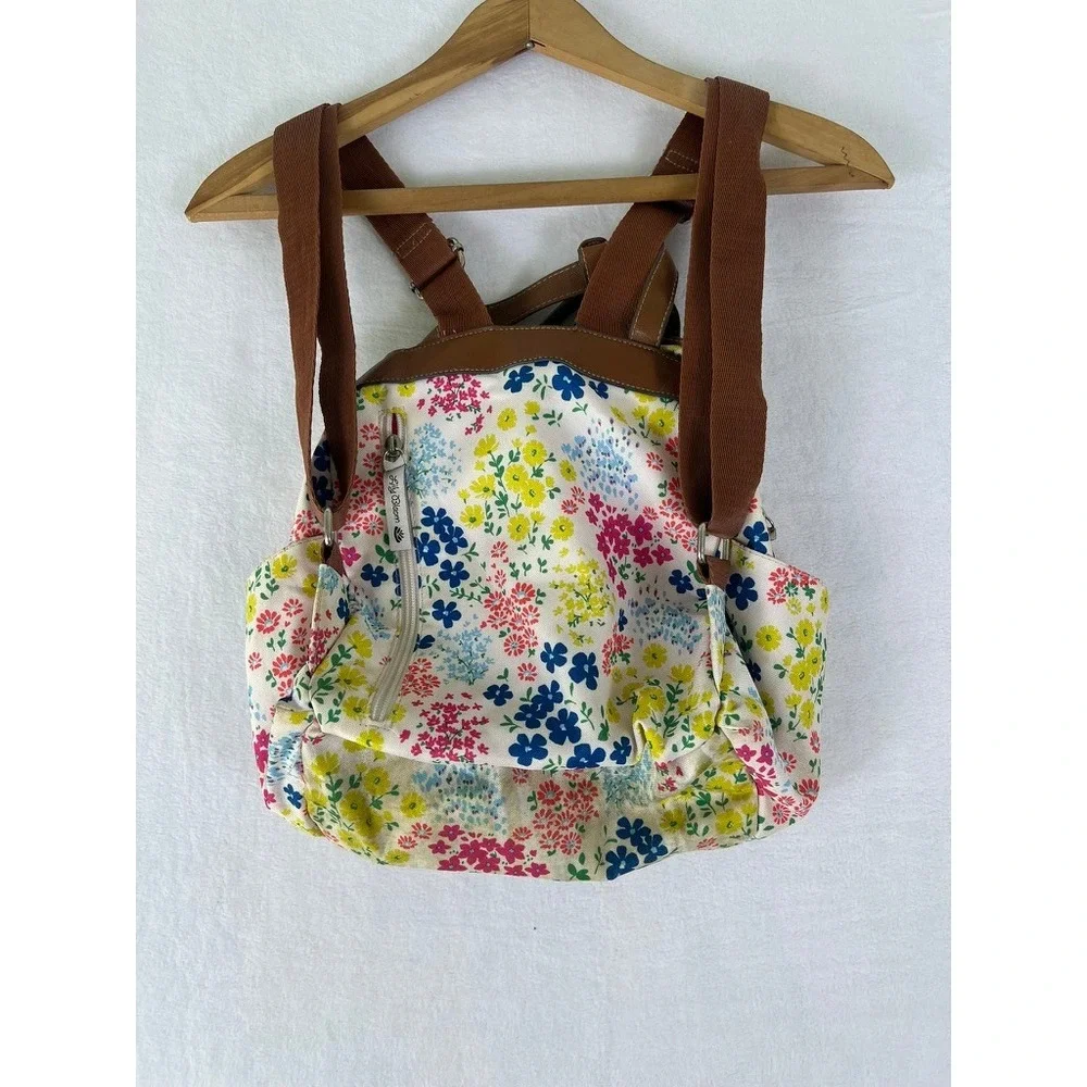 Lily Bloom Backpack Womens Medium Multi-Color‎ Floral Eco-Friendly Canvas Bag